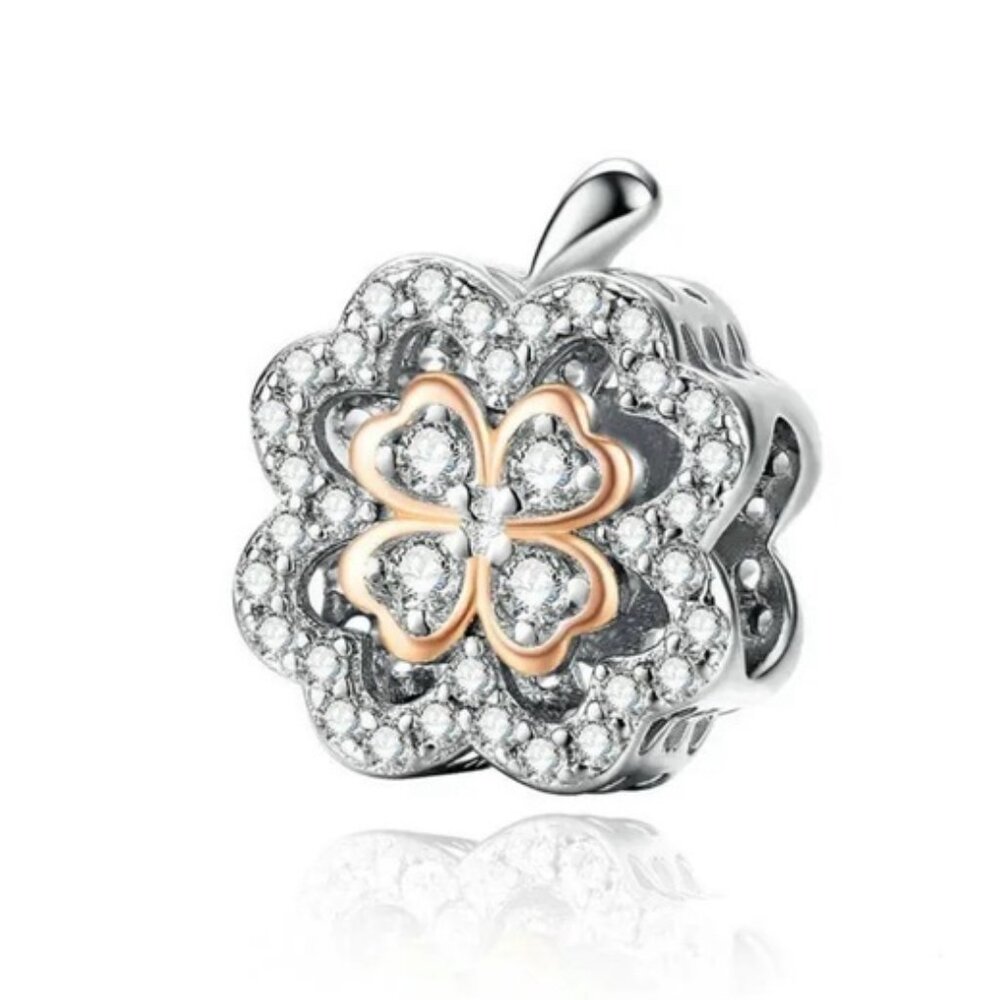 Sterling Silver Lucky Clover Charm for Pandora Bracelets